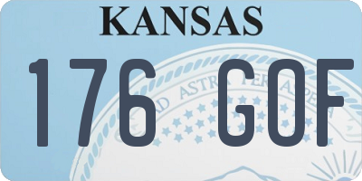 KS license plate 176GOF