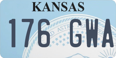 KS license plate 176GWA