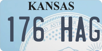 KS license plate 176HAG