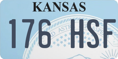 KS license plate 176HSF