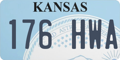 KS license plate 176HWA