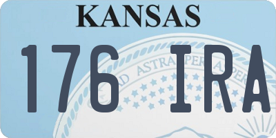 KS license plate 176IRA