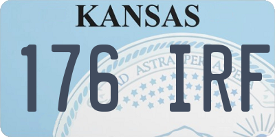 KS license plate 176IRF