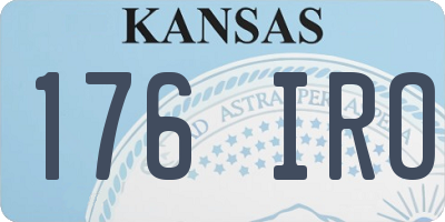 KS license plate 176IRO