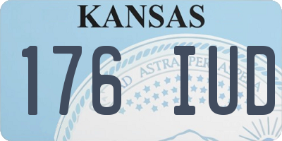 KS license plate 176IUD