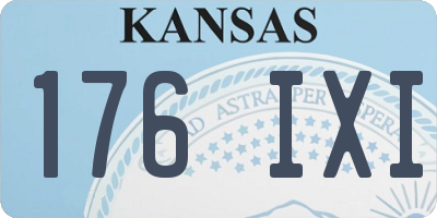 KS license plate 176IXI