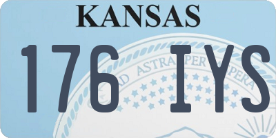 KS license plate 176IYS