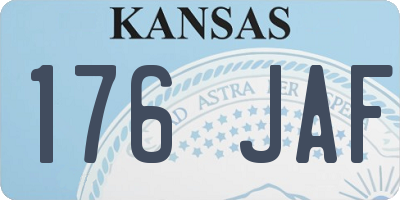 KS license plate 176JAF