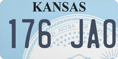 KS license plate 176JAO
