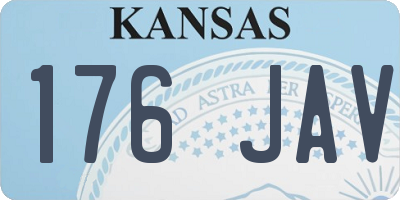 KS license plate 176JAV