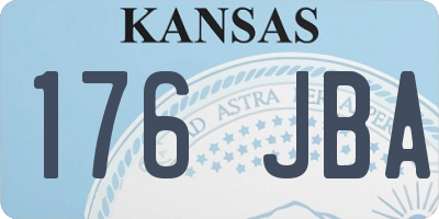 KS license plate 176JBA
