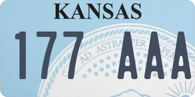 KS license plate 177AAA