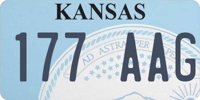 KS license plate 177AAG
