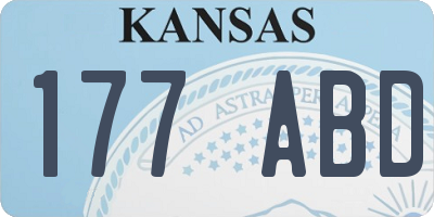 KS license plate 177ABD