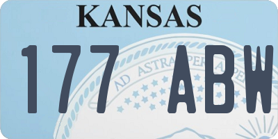 KS license plate 177ABW