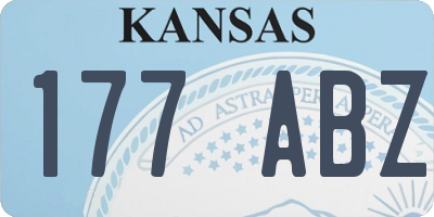 KS license plate 177ABZ