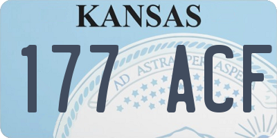 KS license plate 177ACF