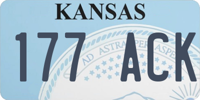 KS license plate 177ACK