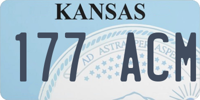 KS license plate 177ACM