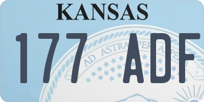 KS license plate 177ADF