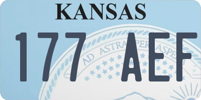 KS license plate 177AEF