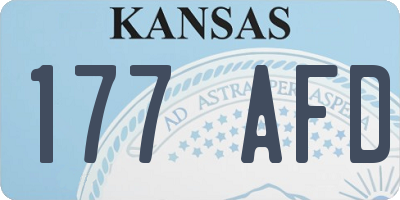 KS license plate 177AFD