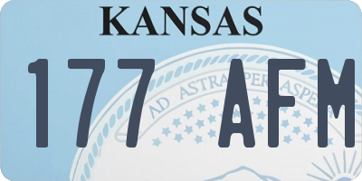 KS license plate 177AFM