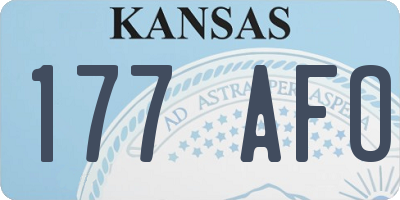 KS license plate 177AFO