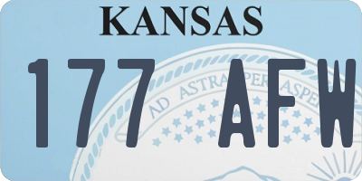 KS license plate 177AFW