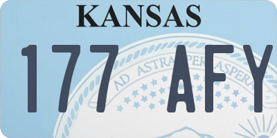 KS license plate 177AFY