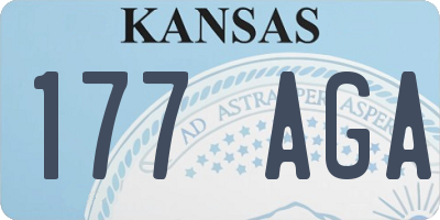 KS license plate 177AGA