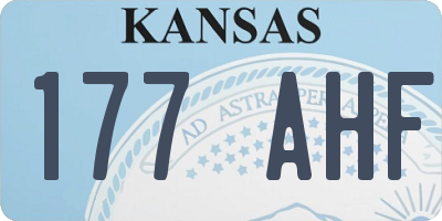 KS license plate 177AHF