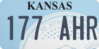 KS license plate 177AHR