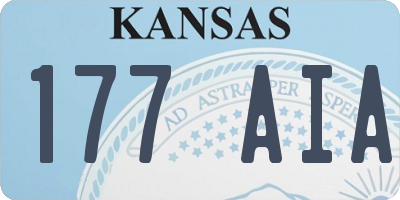 KS license plate 177AIA
