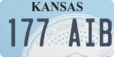 KS license plate 177AIB