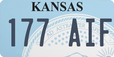 KS license plate 177AIF