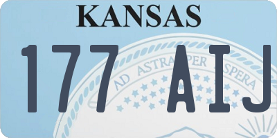 KS license plate 177AIJ