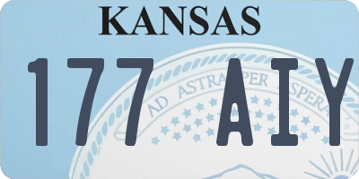 KS license plate 177AIY
