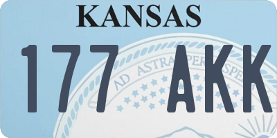 KS license plate 177AKK
