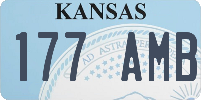 KS license plate 177AMB