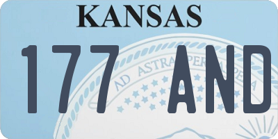 KS license plate 177AND