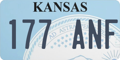 KS license plate 177ANF