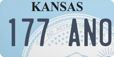 KS license plate 177ANO