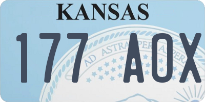KS license plate 177AOX