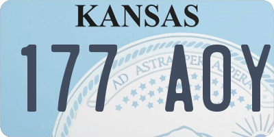 KS license plate 177AOY