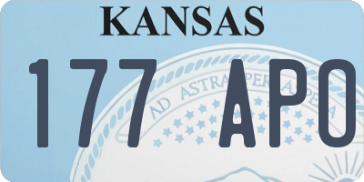 KS license plate 177APO