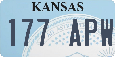 KS license plate 177APW