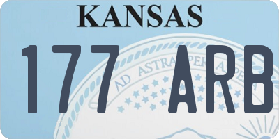 KS license plate 177ARB