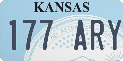 KS license plate 177ARY