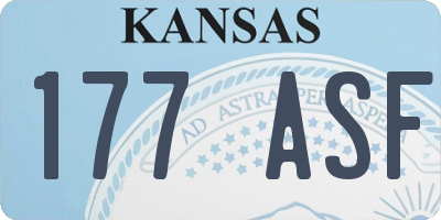KS license plate 177ASF